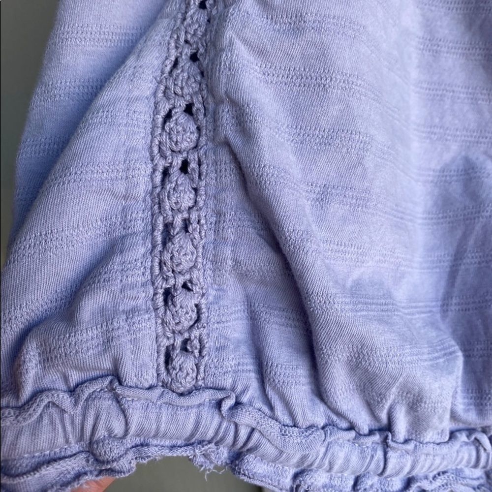 NWOT - Free People Lilac Crochet Drawstring Crop Top Size: L - Picture 6 of 10